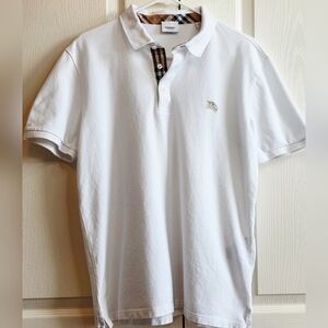 Burberry Mens XL White Polo Shirt